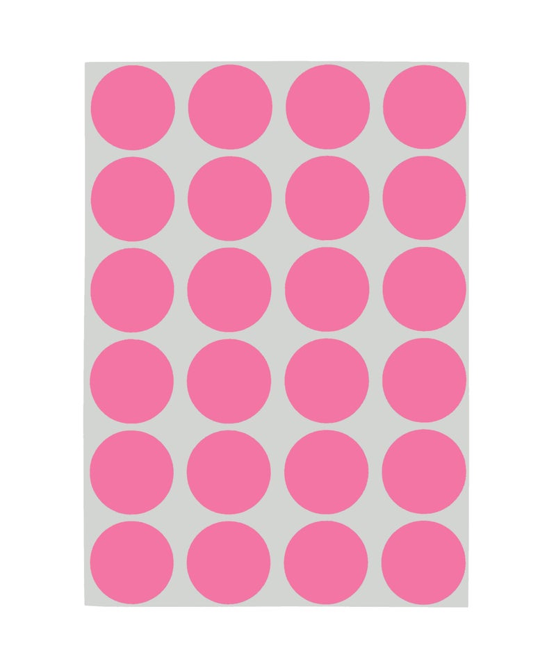 ChromaLabel 0.75 Inch Round Label Removable Color Code Dot Stickers, 1008 Pack, 24 Labels per Sheet, Rose - Image 1